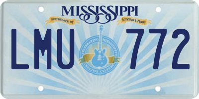 MS license plate LMU772