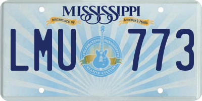 MS license plate LMU773