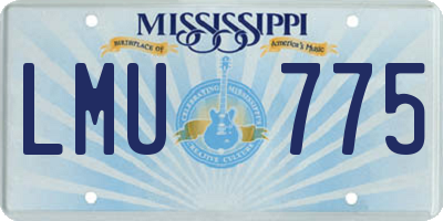 MS license plate LMU775