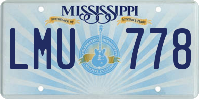 MS license plate LMU778