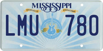 MS license plate LMU780