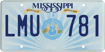MS license plate LMU781