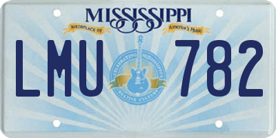 MS license plate LMU782