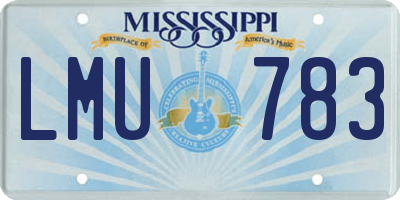 MS license plate LMU783