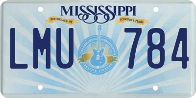 MS license plate LMU784