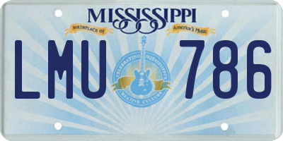 MS license plate LMU786