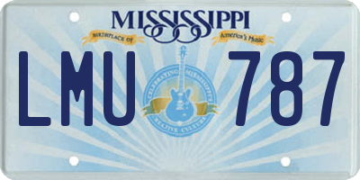 MS license plate LMU787