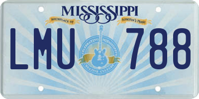 MS license plate LMU788