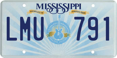 MS license plate LMU791