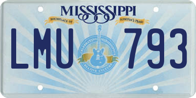 MS license plate LMU793