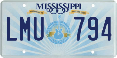 MS license plate LMU794
