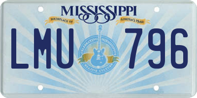 MS license plate LMU796
