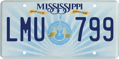 MS license plate LMU799