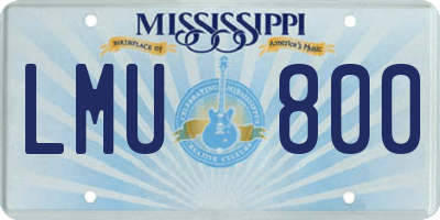 MS license plate LMU800