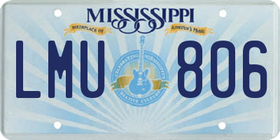 MS license plate LMU806