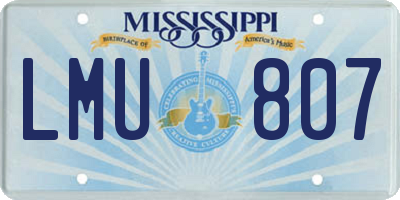 MS license plate LMU807