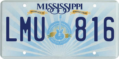 MS license plate LMU816