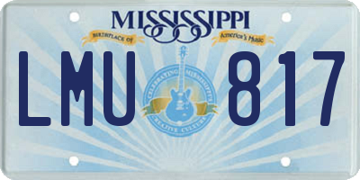 MS license plate LMU817