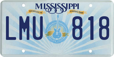 MS license plate LMU818