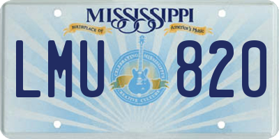 MS license plate LMU820