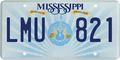 MS license plate LMU821