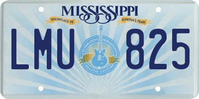 MS license plate LMU825