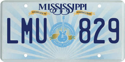 MS license plate LMU829