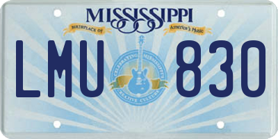 MS license plate LMU830