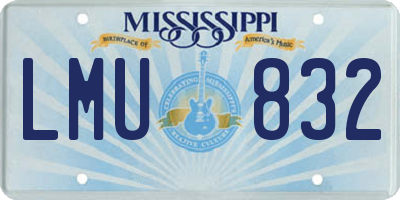 MS license plate LMU832