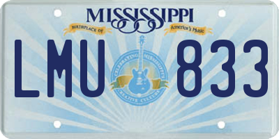 MS license plate LMU833
