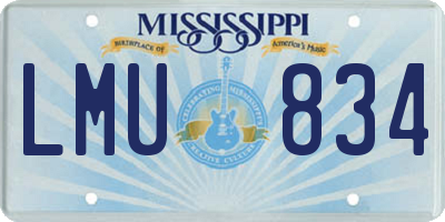 MS license plate LMU834