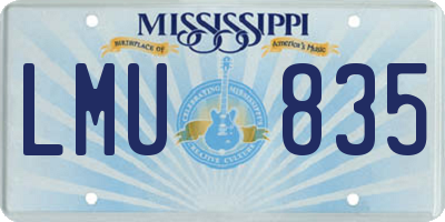 MS license plate LMU835