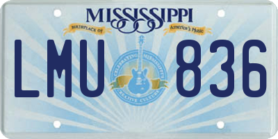 MS license plate LMU836