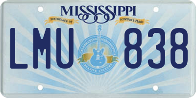 MS license plate LMU838