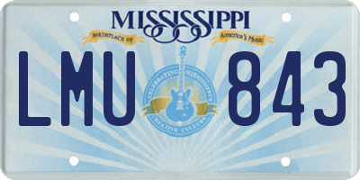 MS license plate LMU843