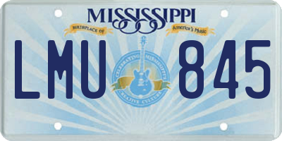 MS license plate LMU845