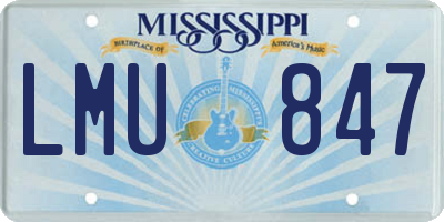 MS license plate LMU847