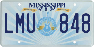 MS license plate LMU848