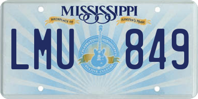 MS license plate LMU849