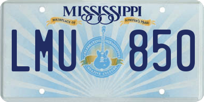 MS license plate LMU850