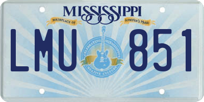 MS license plate LMU851