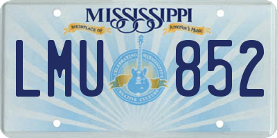 MS license plate LMU852