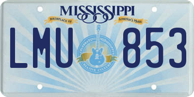 MS license plate LMU853