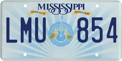 MS license plate LMU854