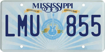 MS license plate LMU855
