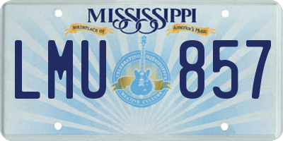 MS license plate LMU857