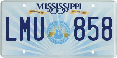 MS license plate LMU858