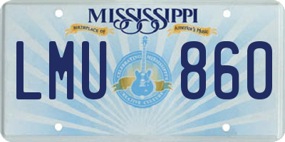MS license plate LMU860