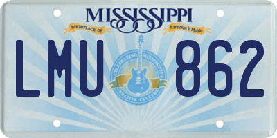 MS license plate LMU862