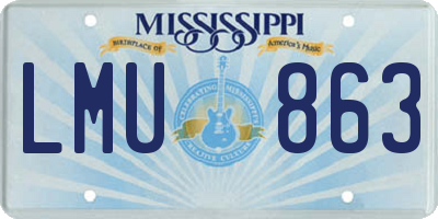 MS license plate LMU863
